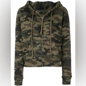 NILI LOTAN Callie Zip Up Hoodie Camo Print XS
